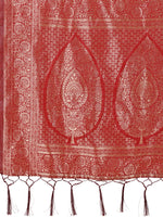 Thumbnail for Aanika Women Maroon Cotton Saree With UnStiched Blouse - Distacart