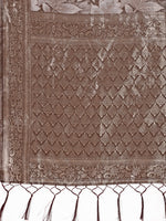 Thumbnail for Aanika Women Brown Cotton Saree With UnStiched Blouse - Distacart