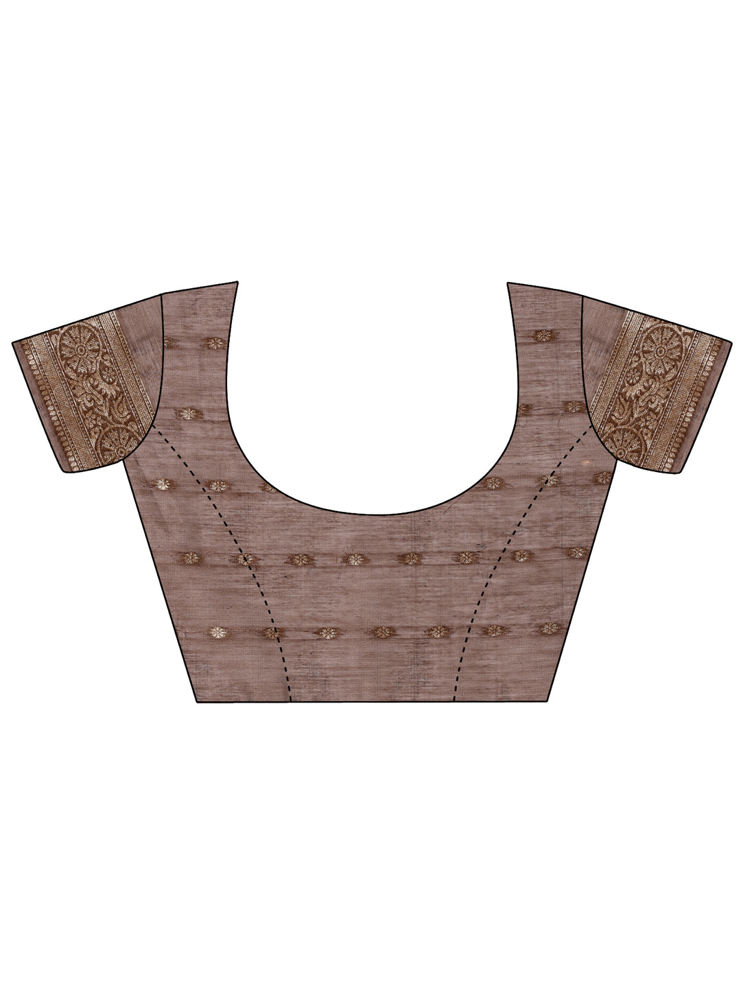 Aanika Women Brown Cotton Saree With UnStiched Blouse - Distacart