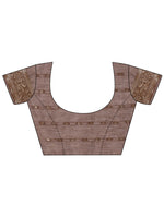 Thumbnail for Aanika Women Brown Cotton Saree With UnStiched Blouse - Distacart