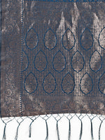 Thumbnail for Aanika Women Blue Lichi Silk Saree With UnStiched Blouse - Distacart