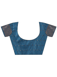 Thumbnail for Aanika Women Blue Lichi Silk Saree With UnStiched Blouse