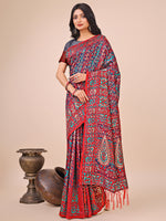 Thumbnail for Aanika Women Pink Cotton Saree With UnStiched Blouse - Distacart