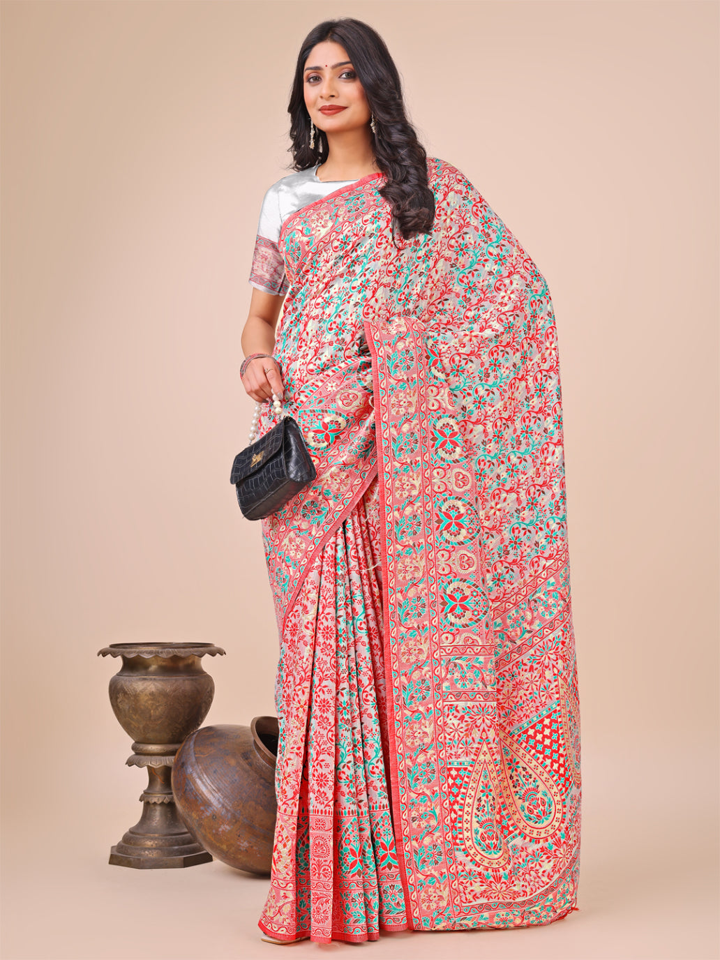 Aanika Women White Cotton Saree With UnStiched Blouse - Distacart
