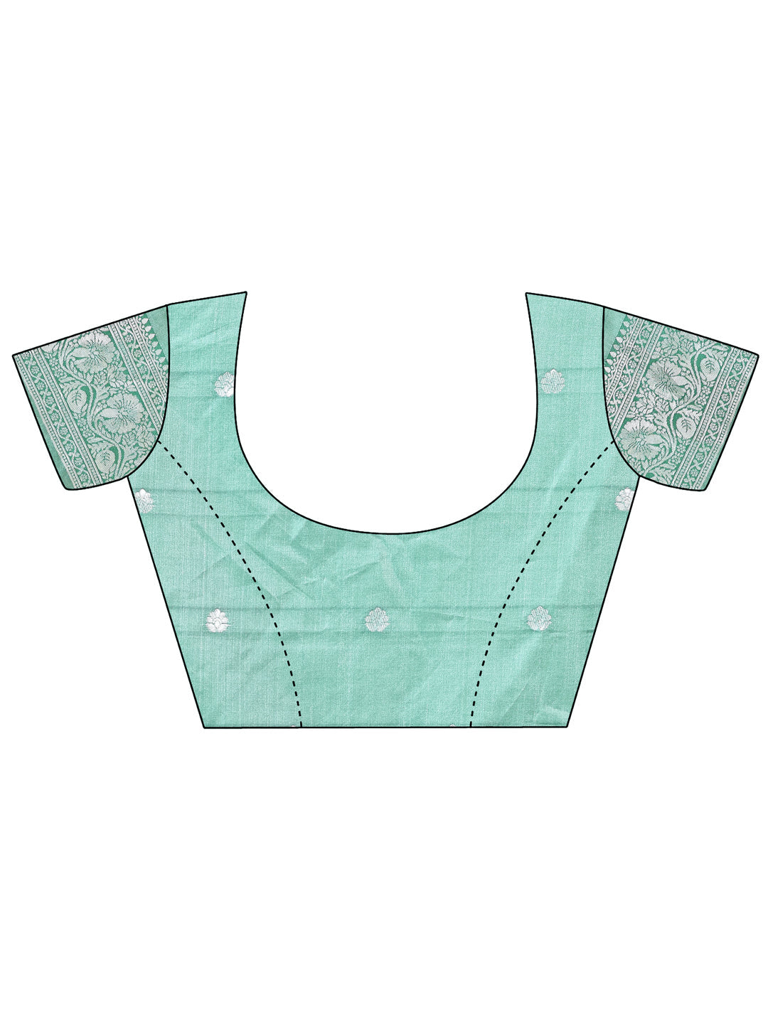 Aanika Women Teal Lichi Silk Saree With UnStiched Blouse - Distacart