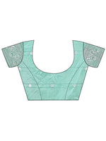 Thumbnail for Aanika Women Teal Lichi Silk Saree With UnStiched Blouse - Distacart