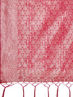 Thumbnail for Aanika Women Pink Cotton Saree With UnStiched Blouse - Distacart