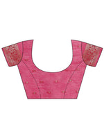 Thumbnail for Aanika Women Pink Cotton Saree With UnStiched Blouse - Distacart