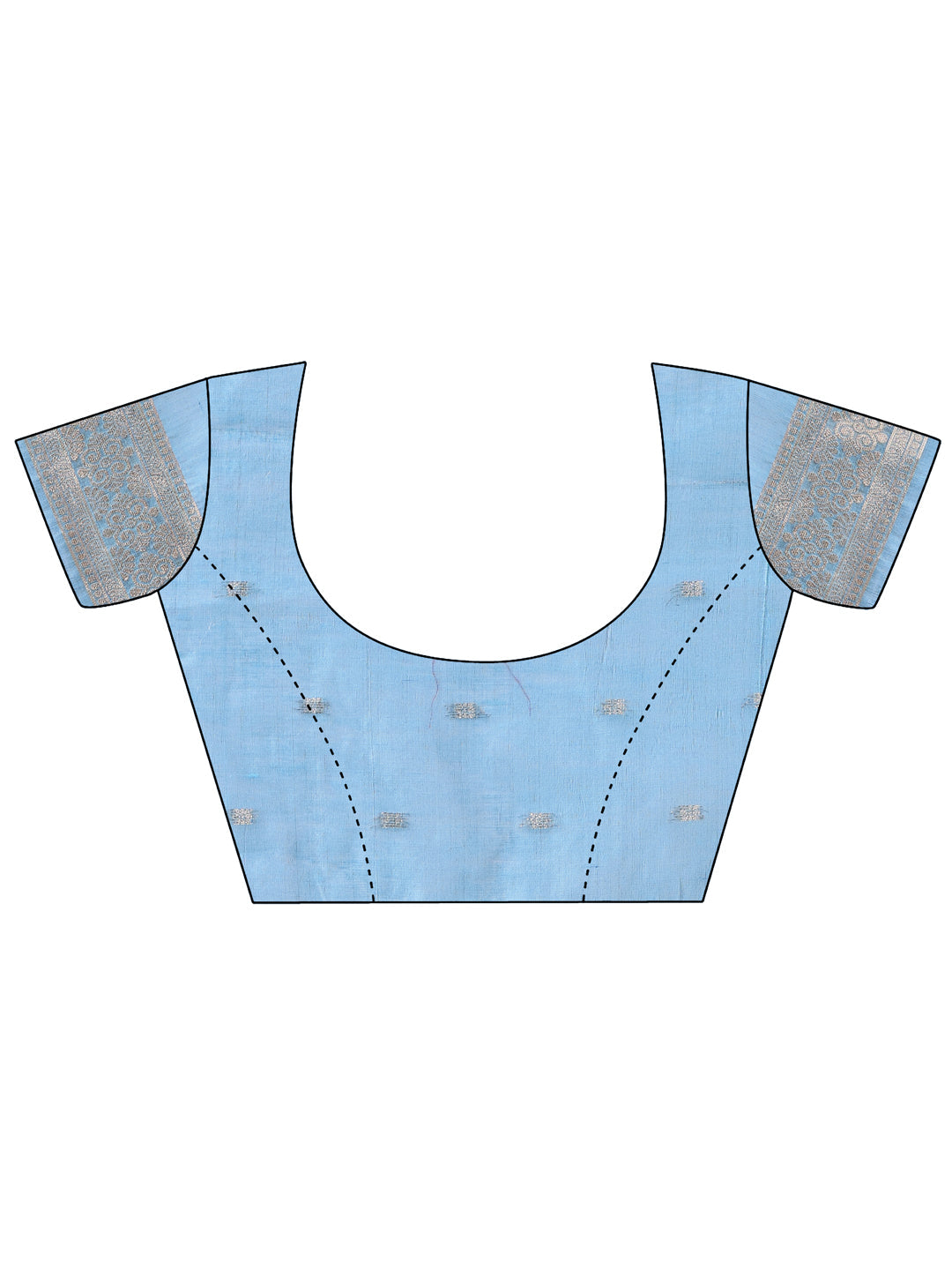 Aanika Women Sky Blue Cotton Saree With UnStiched Blouse - Distacart