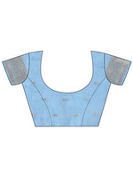 Thumbnail for Aanika Women Sky Blue Cotton Saree With UnStiched Blouse - Distacart