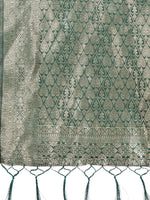 Thumbnail for Aanika Women Green Cotton Saree With UnStiched Blouse - Distacart