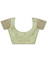 Thumbnail for Aanika Women Mhendi Green Cotton Saree With UnStiched Blouse - Distacart