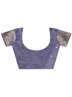 Thumbnail for Aanika Women Navy Blue Cotton Saree With UnStiched Blouse - Distacart