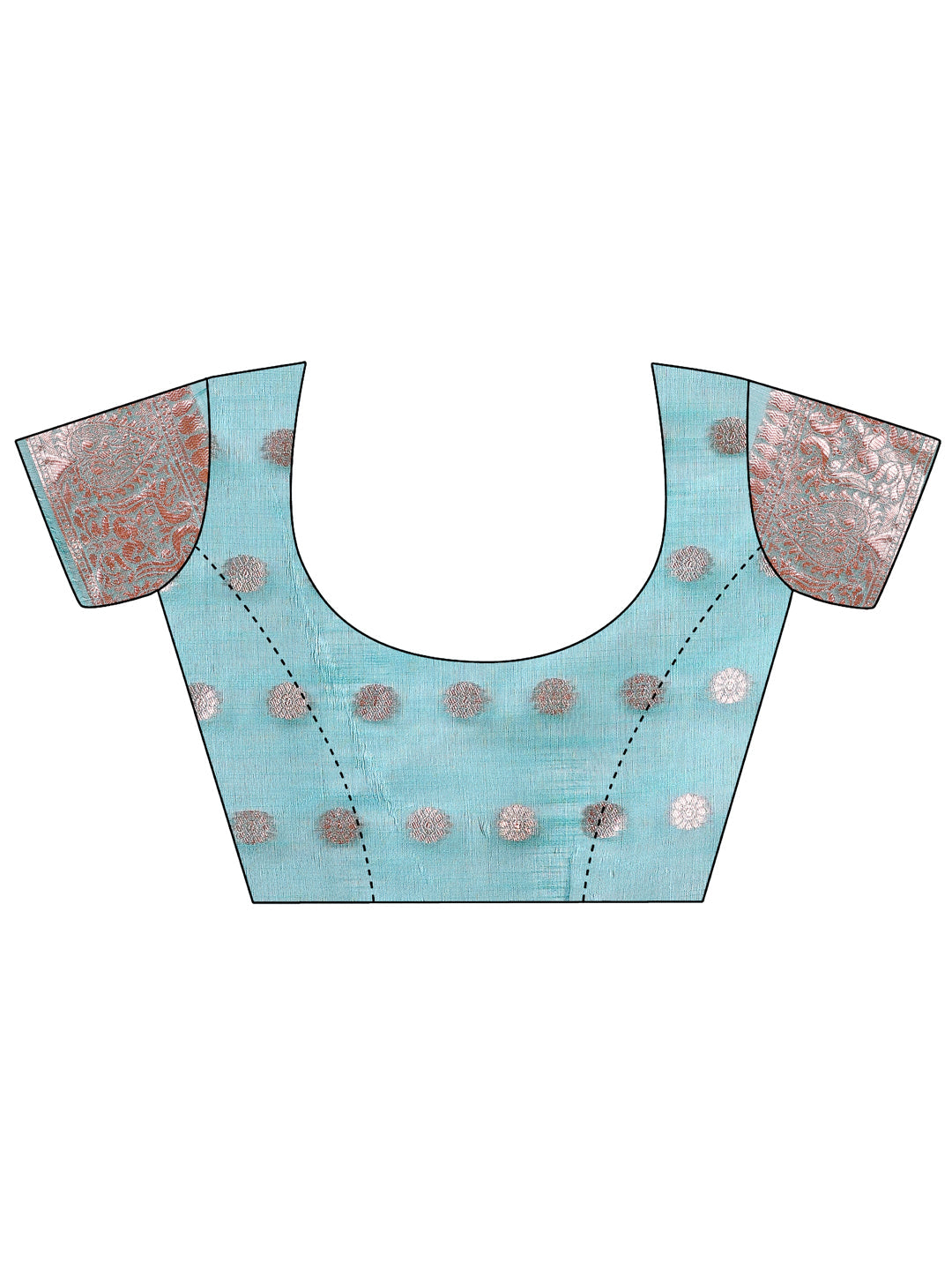 Aanika Women Teal Linen Cotton Saree With UnStiched Blouse - Distacart