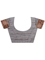 Thumbnail for Aanika Women Grey Linen Cotton Saree With UnStiched Blouse - Distacart