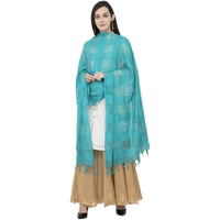 Thumbnail for A R SILK Window Square Regular Dupatta Rama Green Color Dupatta or Chunni