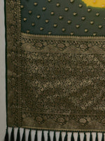 Thumbnail for Anouk Yellow & Green Woven Design Zari Pure Georgette Kanjeevaram Saree - Distacart