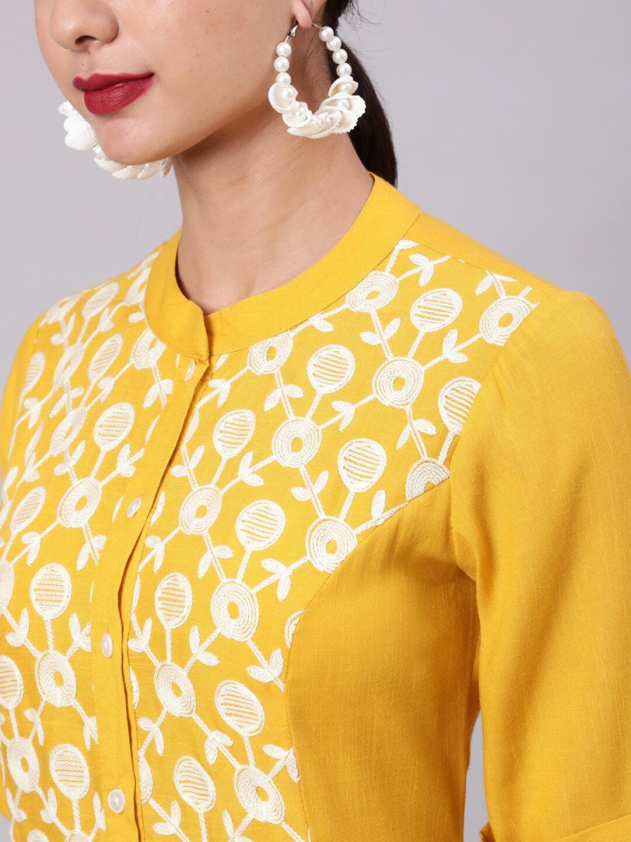 Aks Ethnic Motifs Embroidered Thread Work A-Line Kurta - Distacart