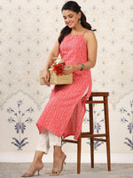 Thumbnail for Ode by House of Pataudi Ethnic Motifs Printed Pure Cotton Kurta - Distacart