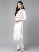 Thumbnail for ADA Floral Embroidered Chikankari Floral Kurta - Distacart