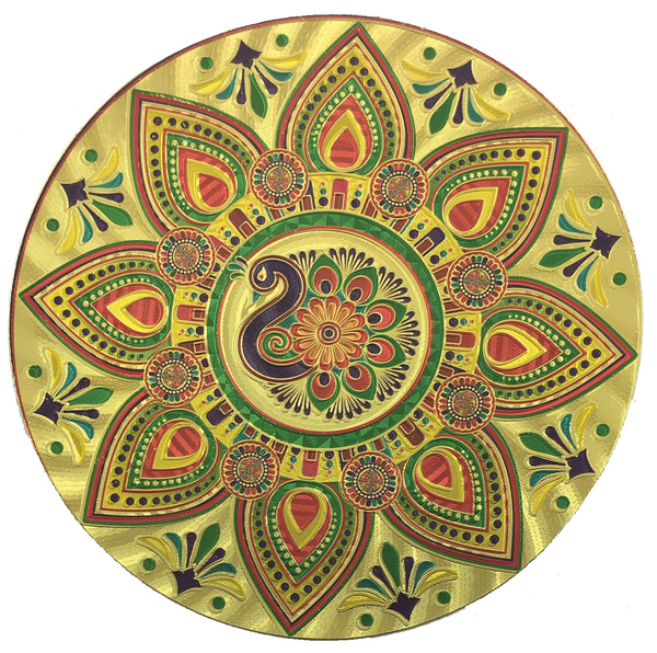 Stickerbazaar Micro Golden Embossing Rangoli Stickers