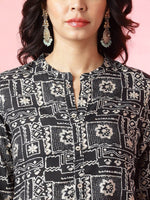 Thumbnail for Anouk Abstract Printed Mandarin Collar Kurta - Distacart