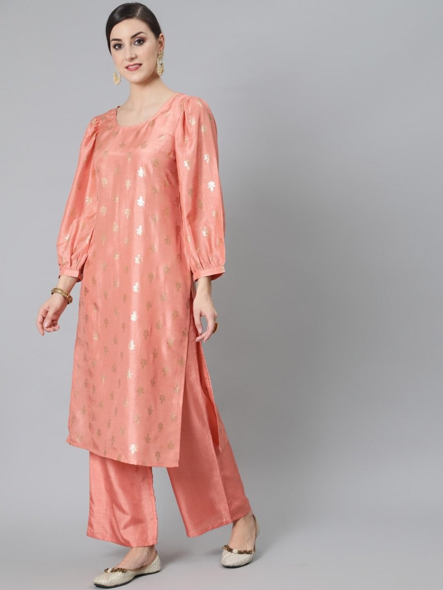 Aks Ethnic Motifs Printed Regular Kurta With Palazzos - Distacart