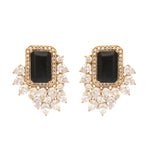 Thumbnail for Nuyug 22K Gold Plated Noir Spark Contemporary Stud Earrings