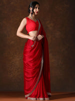 Thumbnail for Mitera Beads and Stones Pure Chiffon Saree - Distacart