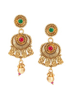 Thumbnail for Aadita Gold-Plated & Red e Studded Jewellery Set - Distacart