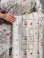 Thumbnail for Astita Linen Cotton Beige Saree