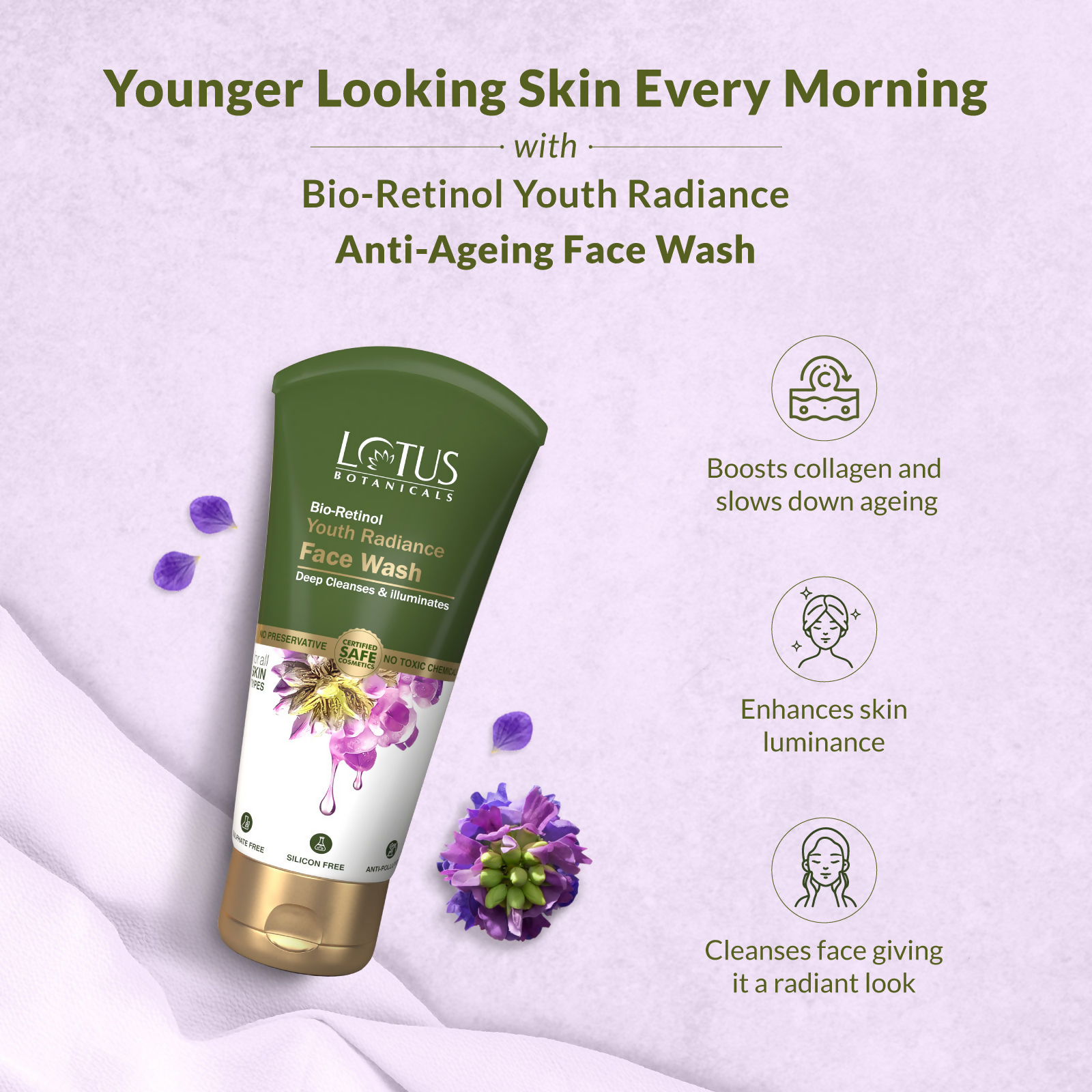 Lotus Botanicals Bio-retinol Youth Radiance Face Wash - Distacart