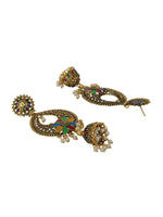Thumbnail for Anikas Creation Gold-Toned & Multicoloured Contemporary Jhumkas Earrings - Distacart