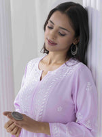 Thumbnail for HOUSE OF KARI Floral Embroidered Chikankari Straight Kurta - Distacart