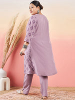 Thumbnail for Sztori Printed V-Neck Straight Kurta With Trouser - Distacart