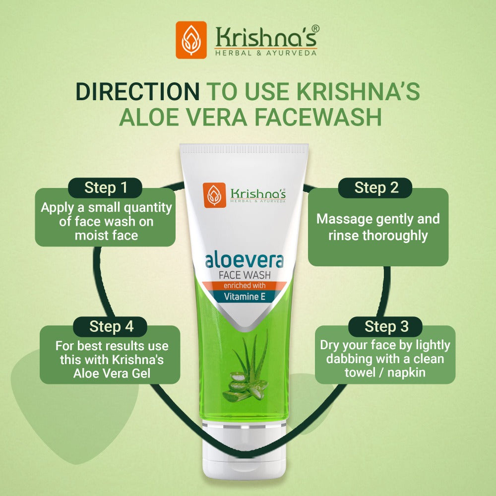 Krishna's Herbal & Ayurveda Aloe vera Face Wash Gel - Distacart