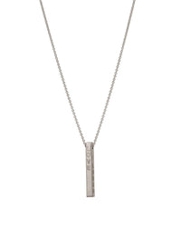 Thumbnail for Dangling Bar With Engrave Text Pendant With Chain And Rhodium Plated - Wahe Jewels