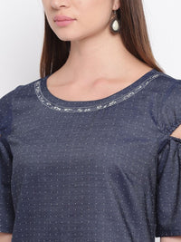 Thumbnail for AURELIA Denim A-Line Cotton Dress