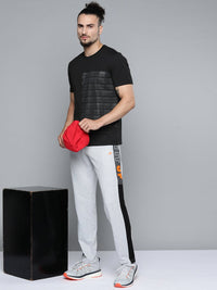 Thumbnail for Alcis Men Black & White Typography Printed Slim Fit Training or Gym T-shirt - Distacart