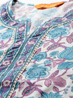 Thumbnail for Indo Era Floral Printed Regular Pure Cotton Kurta with Trousers & Dupatta