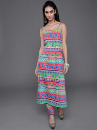 Thumbnail for Aks Tribal Printed Shoulder Straps Kurta with Trousers - Distacart