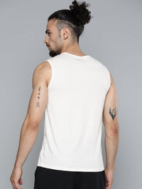 Thumbnail for Alcis Men Off White Typography Printed Slim Fit Gym T-shirt - Distacart
