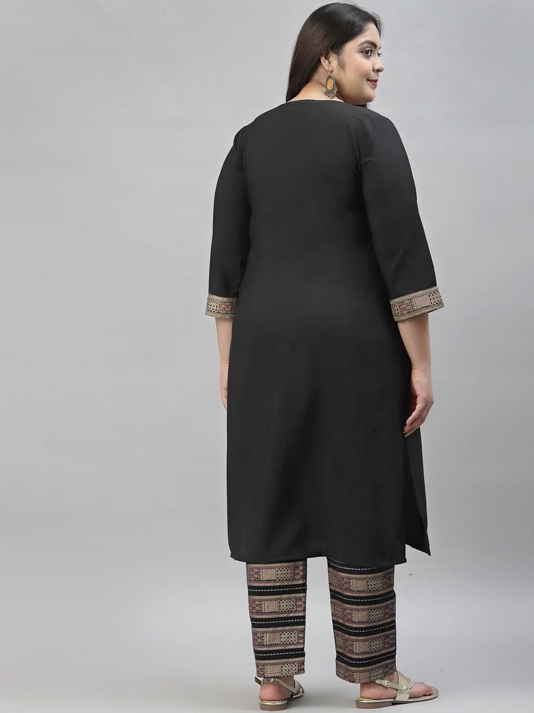 Sztori Plus Size Ethnic Motifs Printed Regular Kurta with Trousers - Distacart