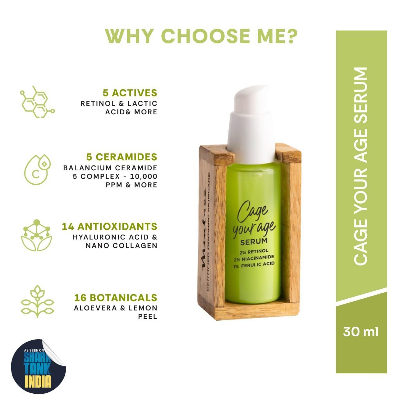Mintree Certified Organic & Vegan Cage Your Age Serum - Distacart