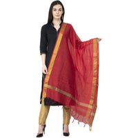 Thumbnail for A R SILK Chanderi Crush Crush Design Red Color Dupatta or Chunni