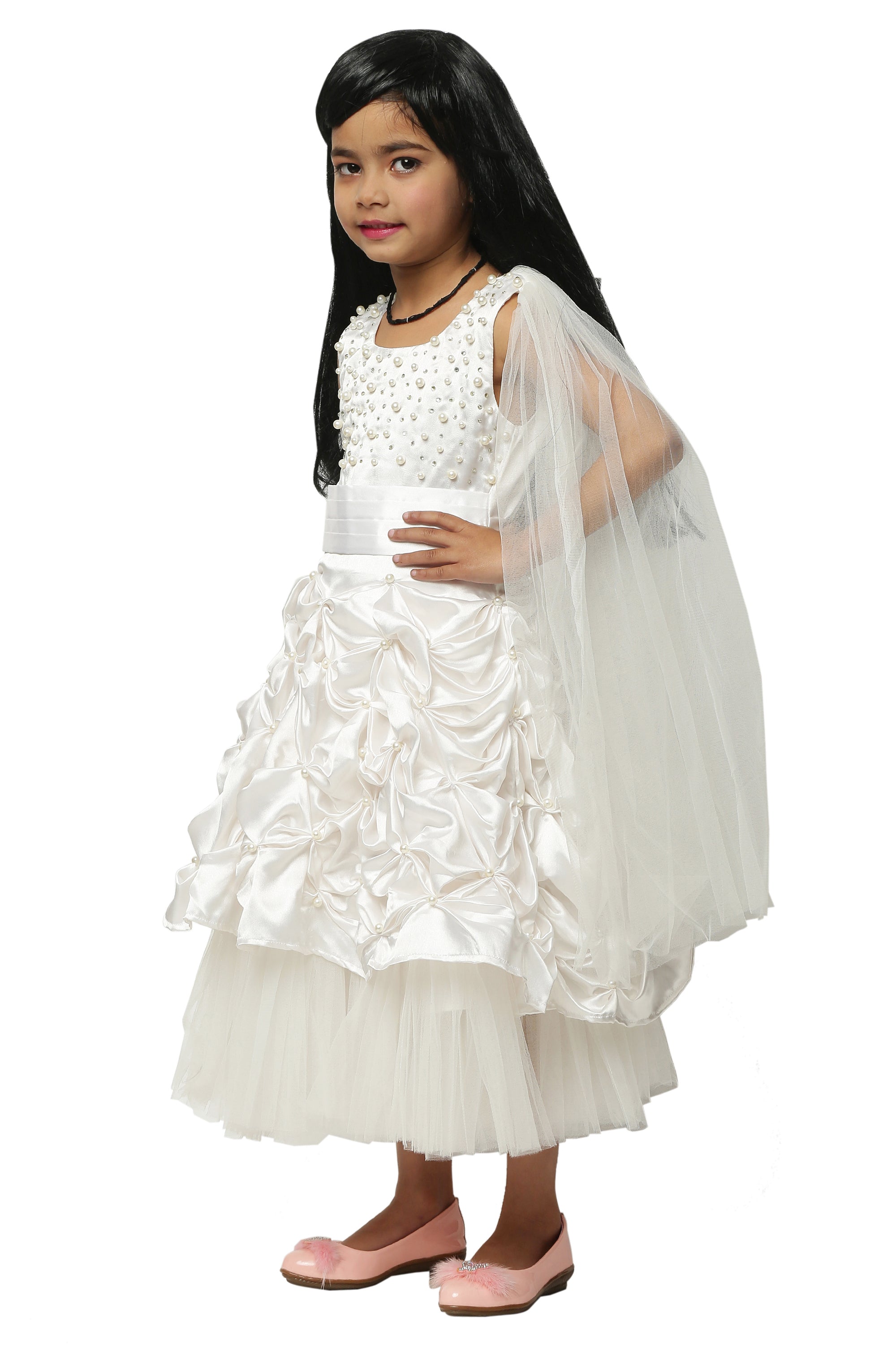 Asmaani Kids Party Wear Stylish Dresses, Perfect for Parties, Functions & Vacations - White