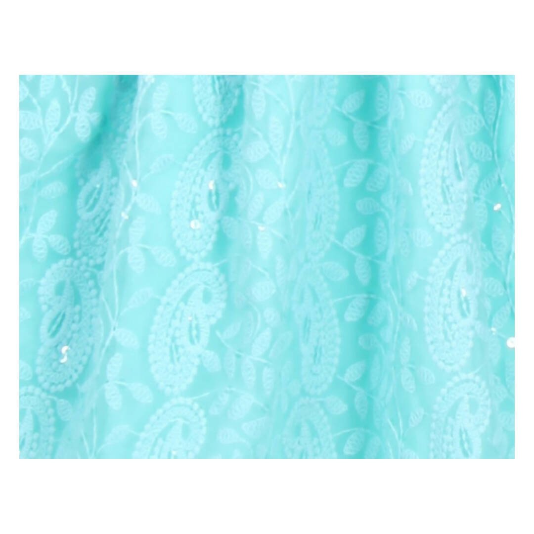 Akarshan viscose Lukhnowi Chikankari Anarkali kurta with Leggings - Green - Distacart