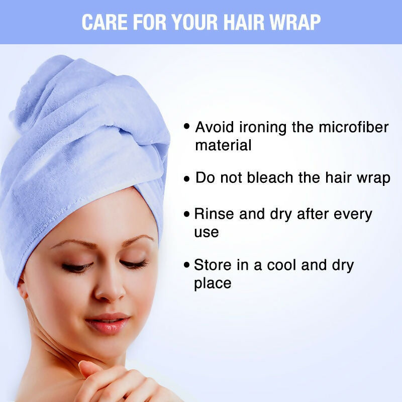 Nykaa Naturals Microfiber Hair Wrap for Frizz Free & Shiny Hair - Blue - Distacart