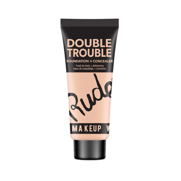 Rude Cosmetics Double Trouble Foundation + Concealer - Cotton 02 - Distacart