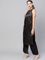 Thumbnail for Aks Striped Sleeveless Kurta With Palazzos - Distacart